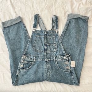 NWT Free People Denim Overalls Size L